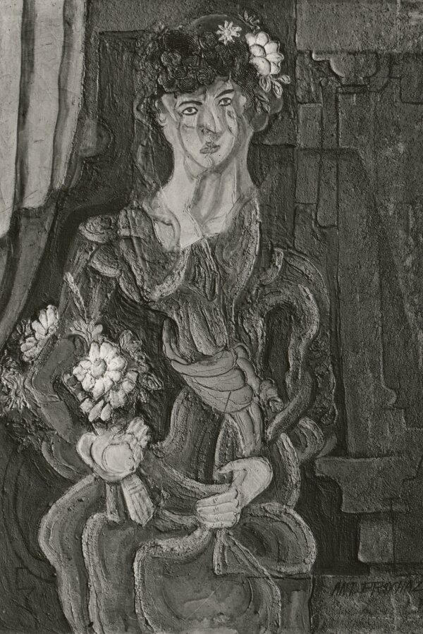 Antonín Procházka, Dáma s kyticí, 1923, olej na pl. 68 × 53 cm 	Autor fotografie: Rudolf Červenka